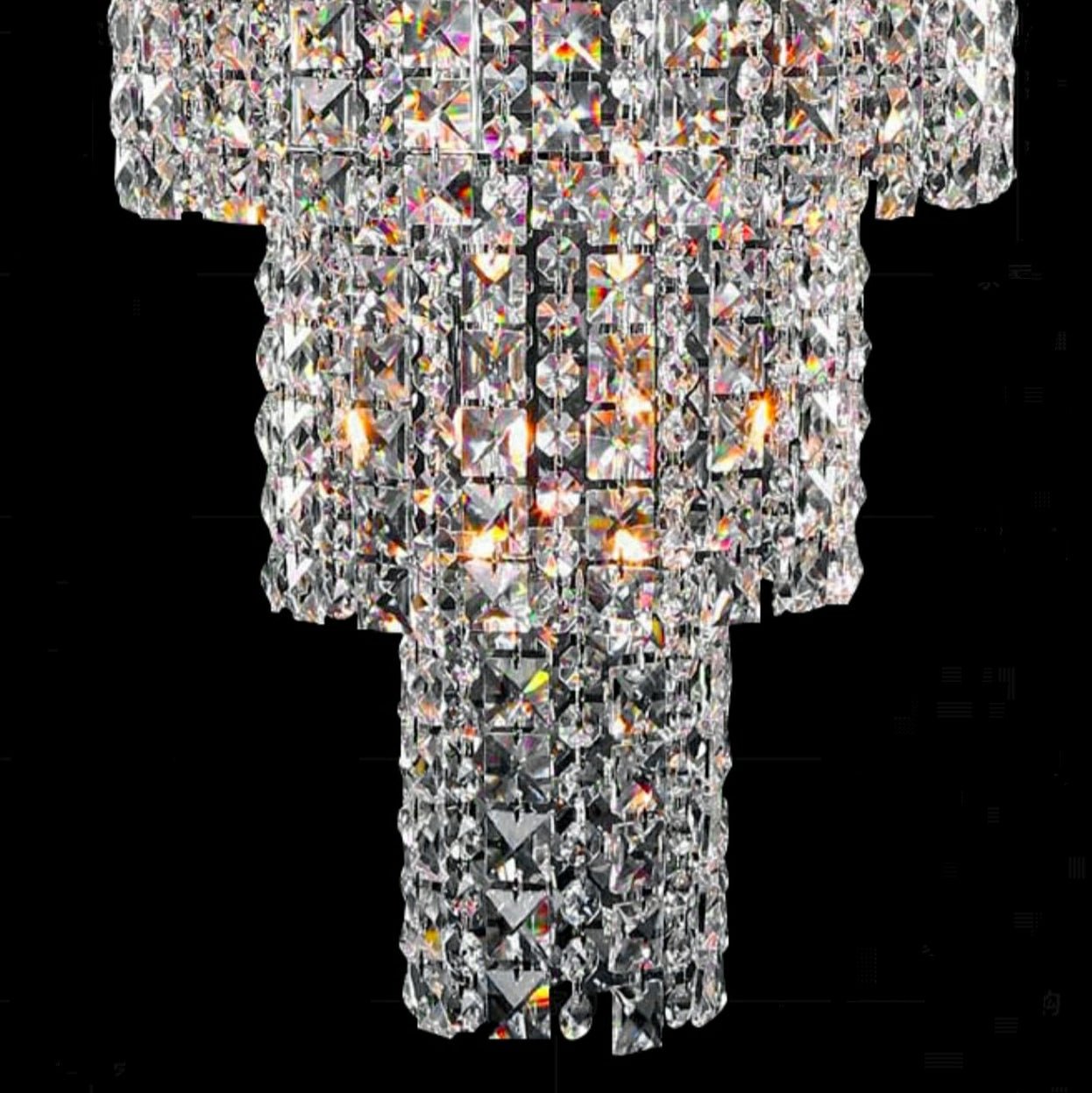 Large Multi - pieces Crystal Chandelier Stylish Ceiling Light Fixture For Foyer Living Room Staircase - fovolighting