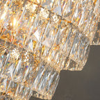 Large Staircase Crystal Chandelier Living Room Ceiling Light Fixture For Hotel Entrance In Gold Finish - fovolighting