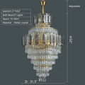 Large Staircase Crystal Chandelier Living Room Ceiling Light Fixture For Hotel Entrance In Gold Finish - fovolighting
