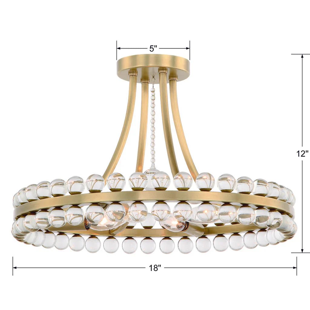 Latin 4 Light Chandelier - Flush Mount - fovolighting