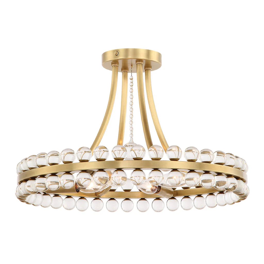 Latin 4 Light Chandelier - Flush Mount - fovolighting