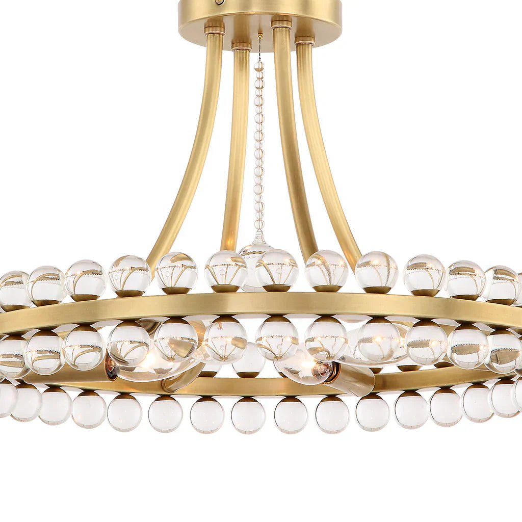 Latin 4 Light Chandelier - Flush Mount - fovolighting