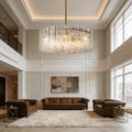 Lattica Clear Glass Gold Chandelier for Dining Room, Living Room, Bedroom - fovolighting