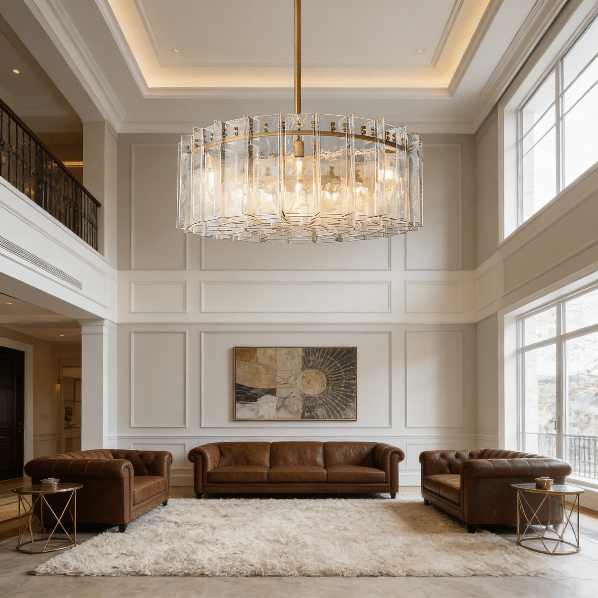 Lattica Clear Glass Gold Chandelier for Dining Room, Living Room, Bedroom - fovolighting