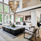 Lattica Glass Tiered Gold Chandelier for Foyer, Living Room, Entryway - fovolighting