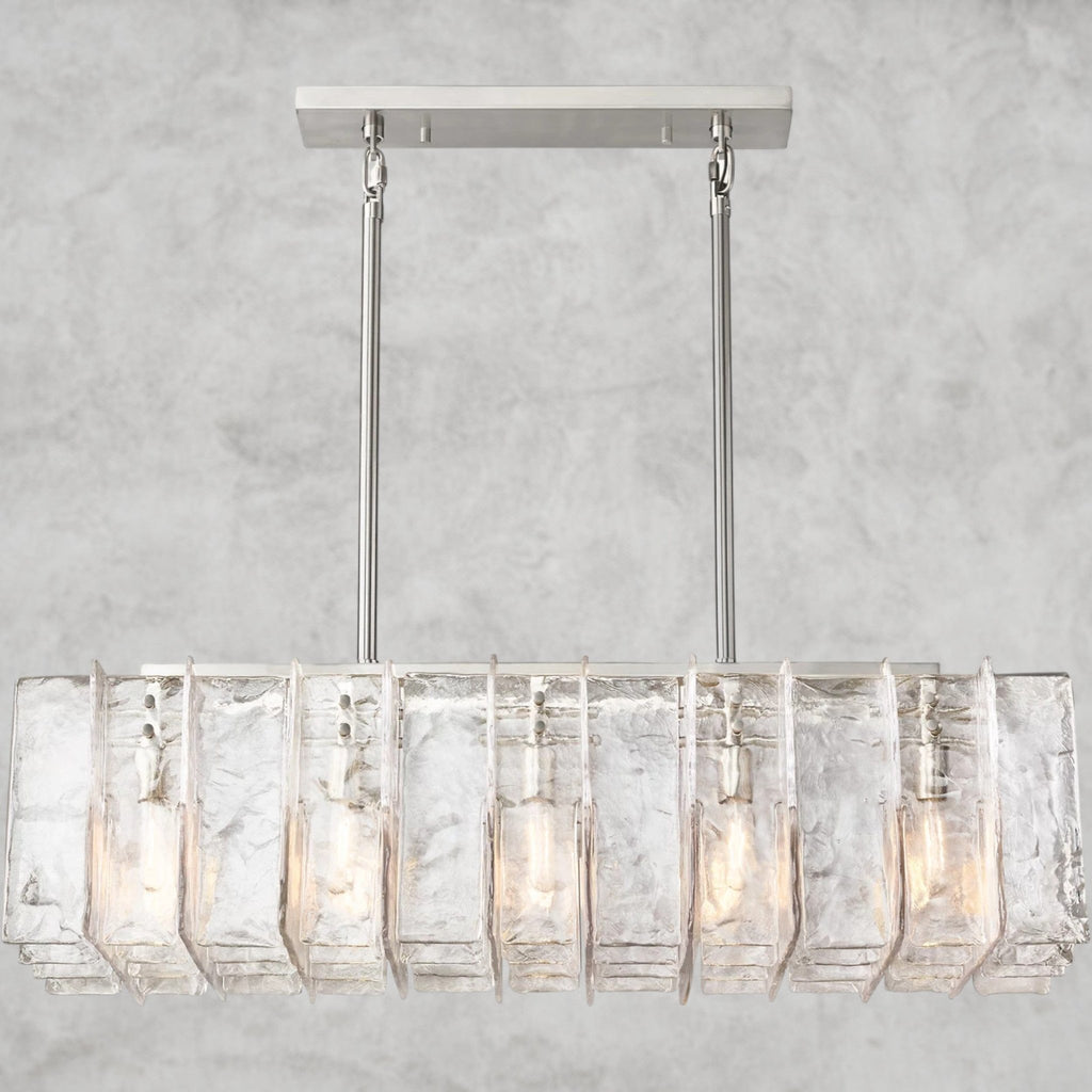 Lattlcy Clear Glass Rectangular Chandelier 49", 67" - fovolighting