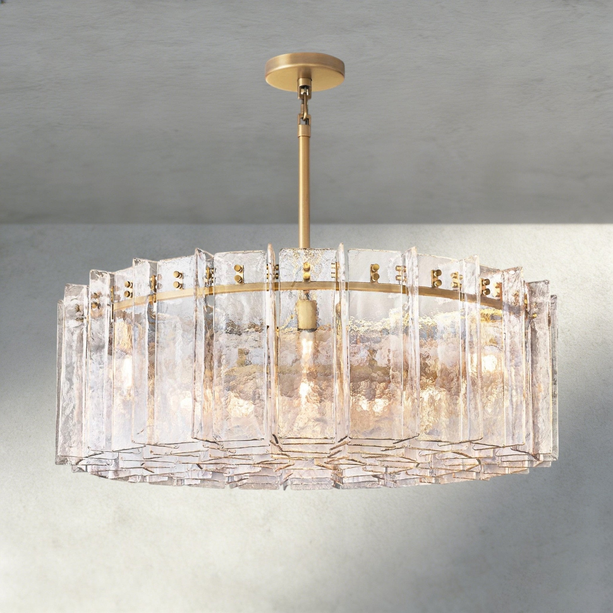 Lattlcy Clear Glass Round Chandelier 37", 48" - fovolighting
