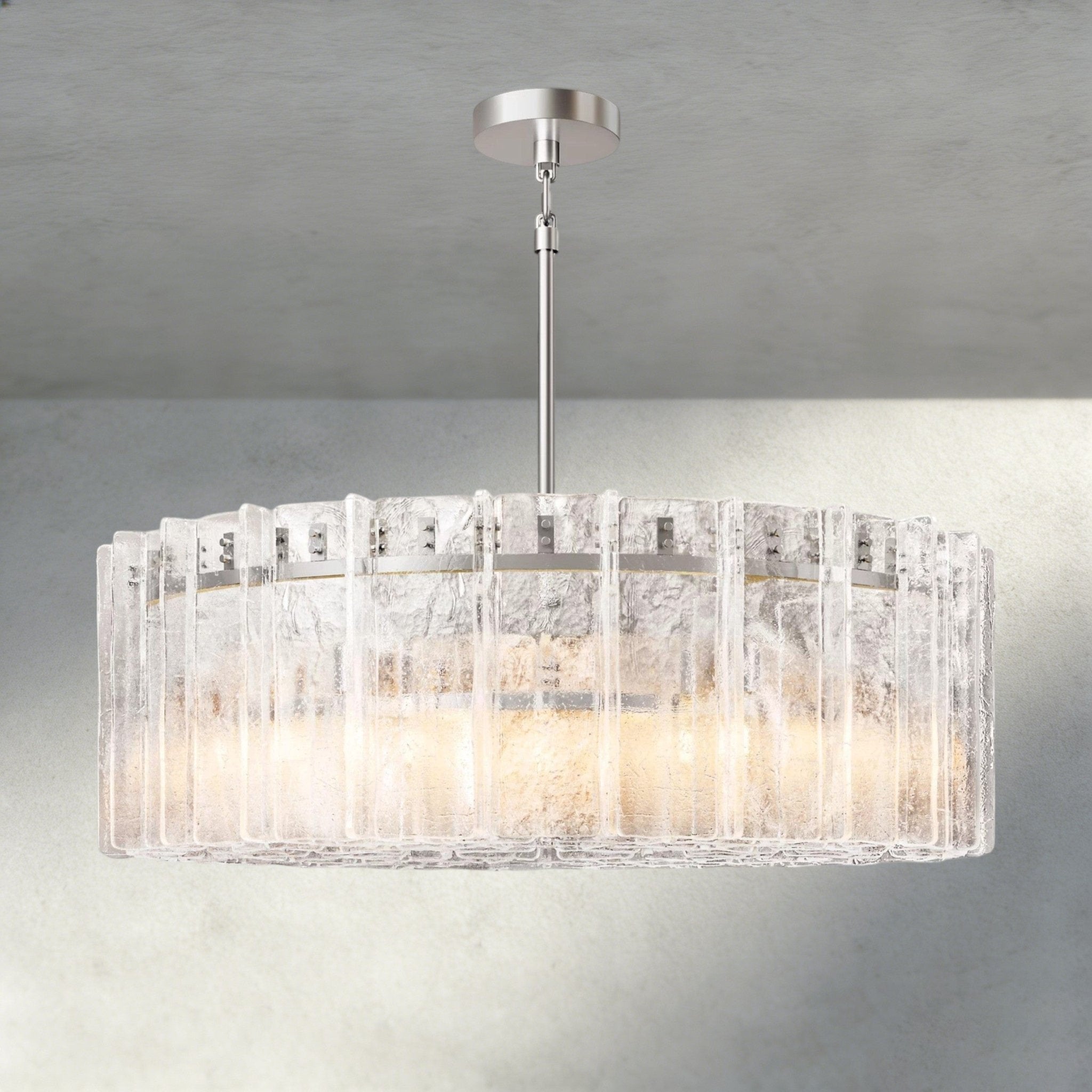 Lattlcy Clear Glass Round Chandelier 37", 48" - fovolighting