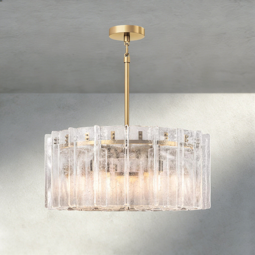 Lattlcy Clear Glass Round Chandelier 37", 48" - fovolighting