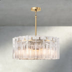 Lattlcy Clear Glass Round Chandelier 37", 48" - fovolighting