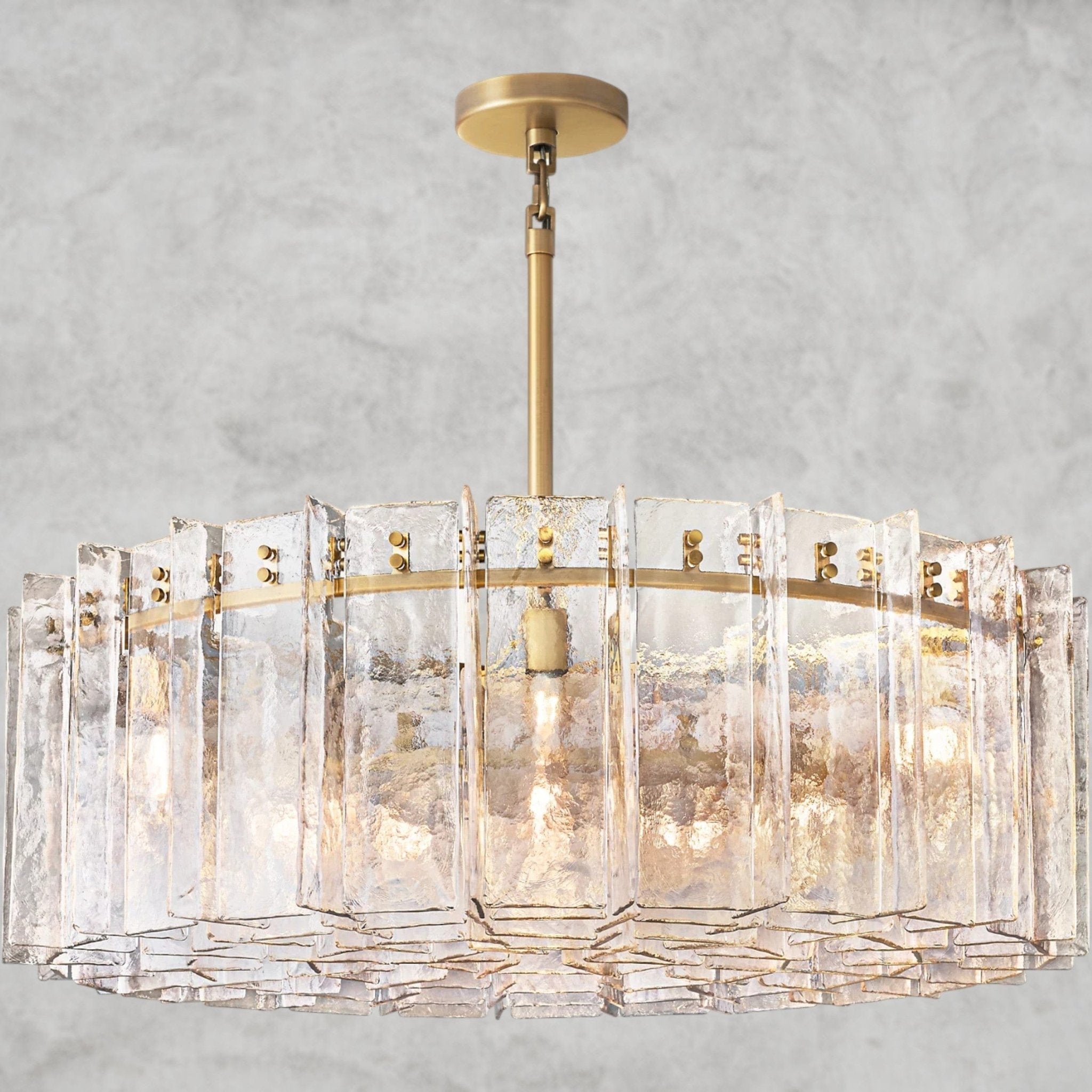 Lattlcy Clear Glass Round Chandelier 37", 48" - fovolighting
