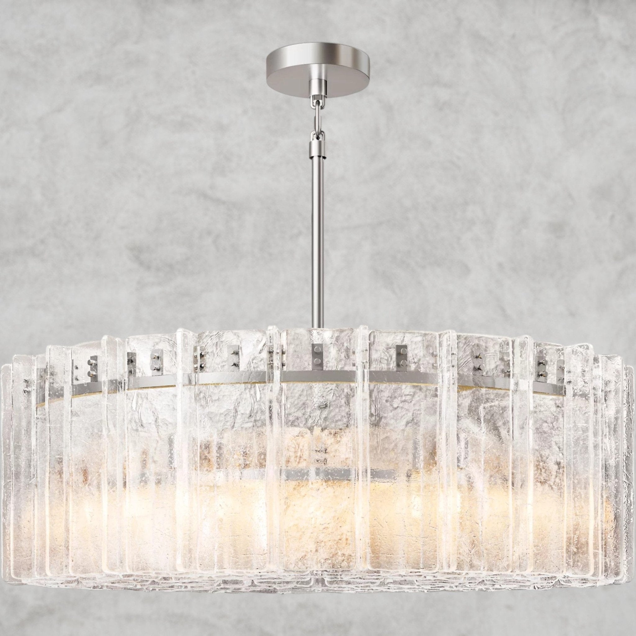 Lattlcy Clear Glass Round Chandelier 37", 48" - fovolighting