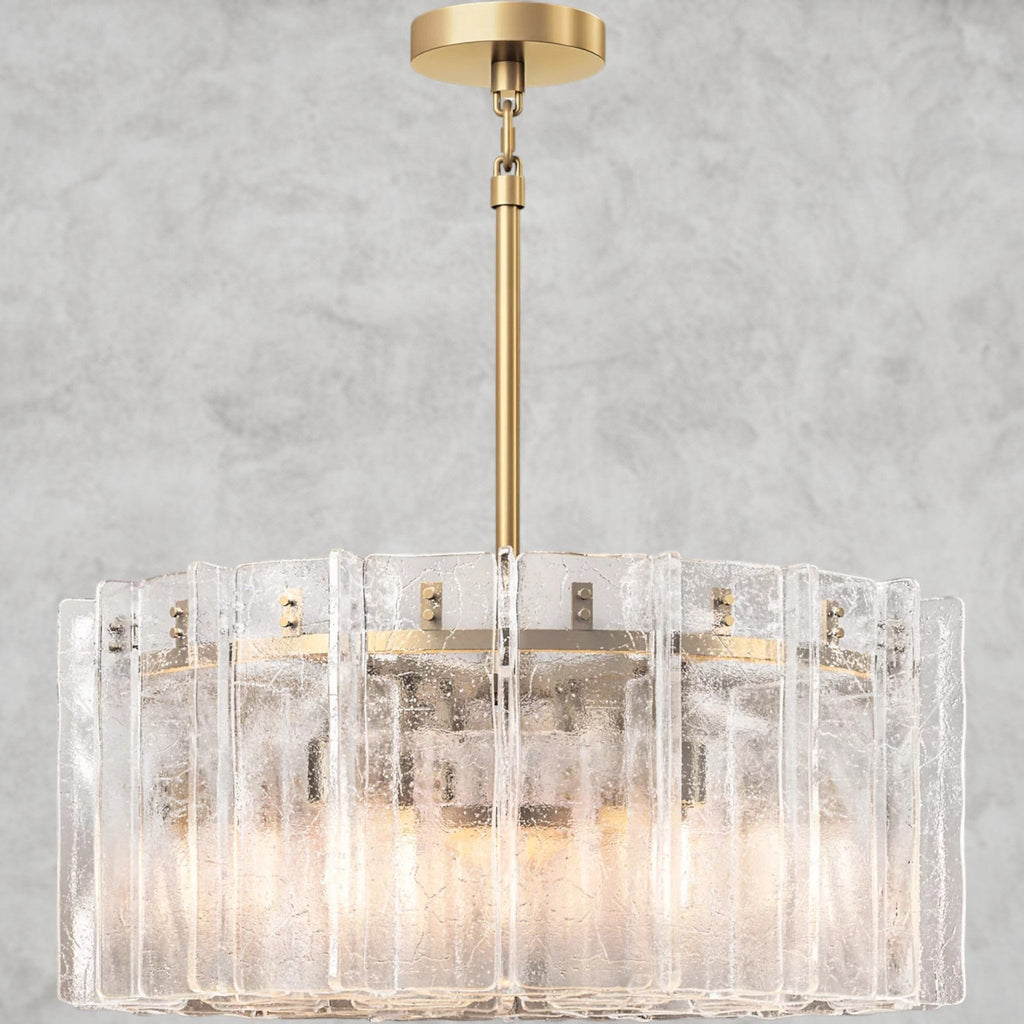 Lattlcy Clear Glass Round Chandelier 37", 48" - fovolighting