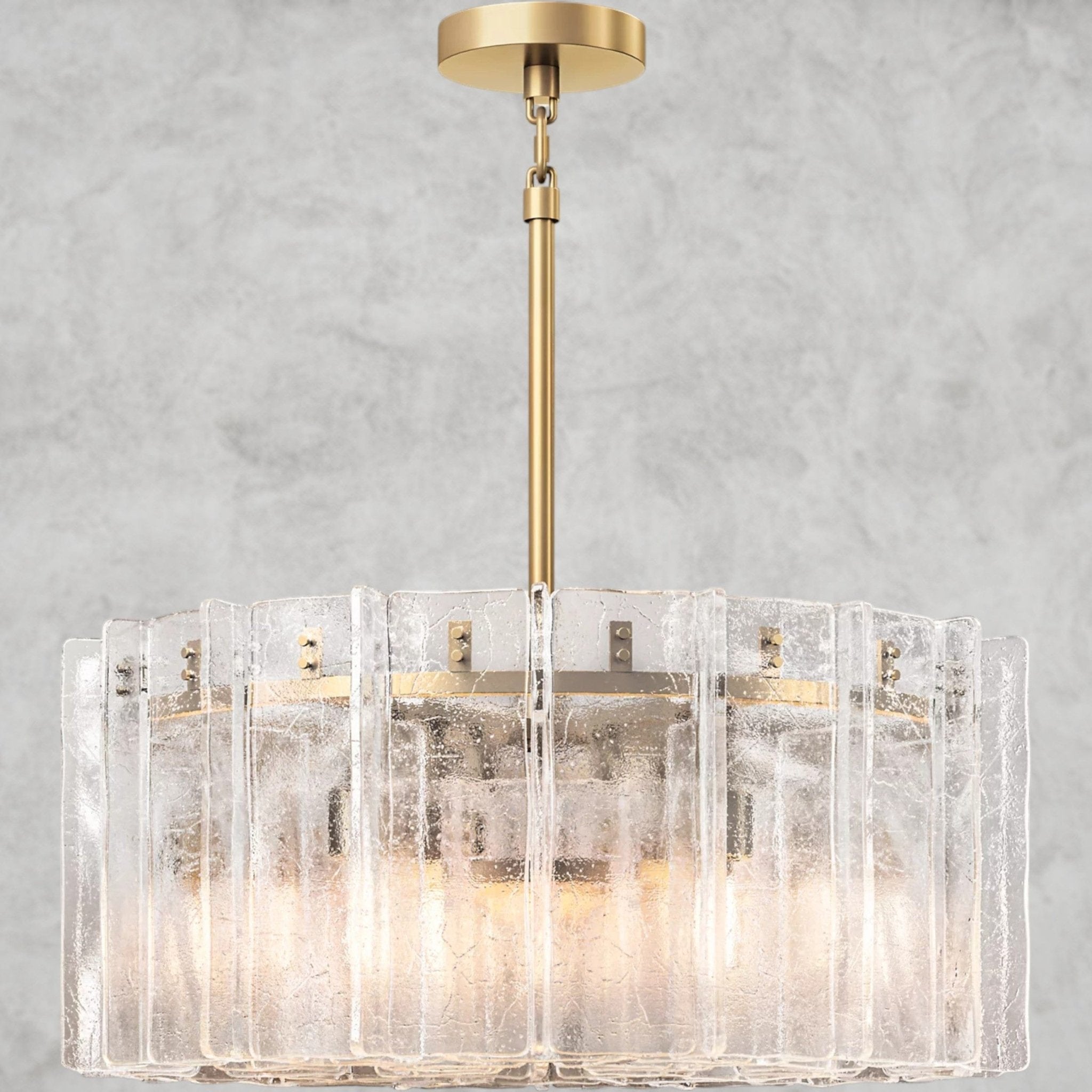 Lattlcy Clear Glass Round Chandelier 37", 48" - fovolighting
