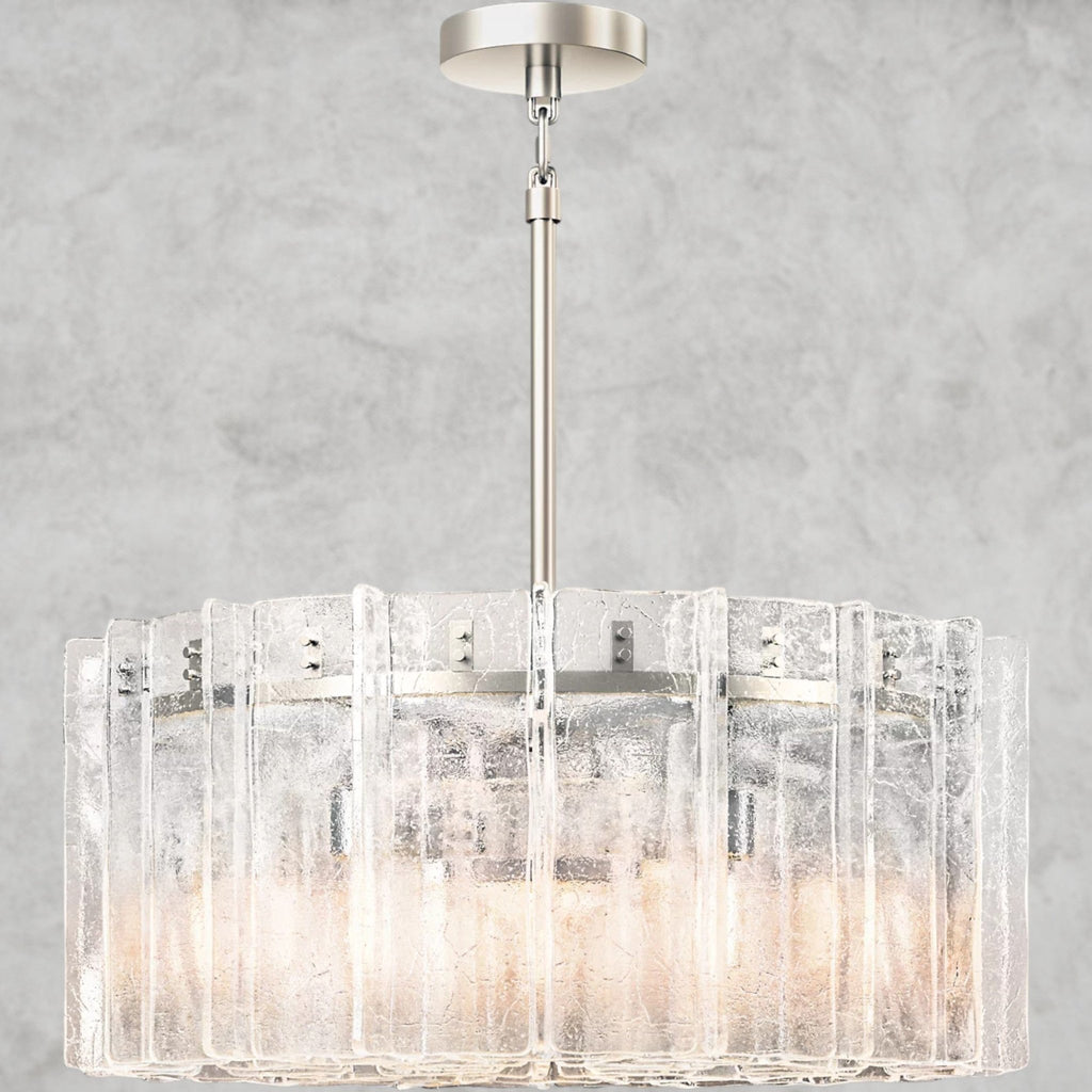 Lattlcy Clear Glass Round Chandelier 37", 48" - fovolighting