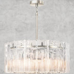 Lattlcy Clear Glass Round Chandelier 37", 48" - fovolighting