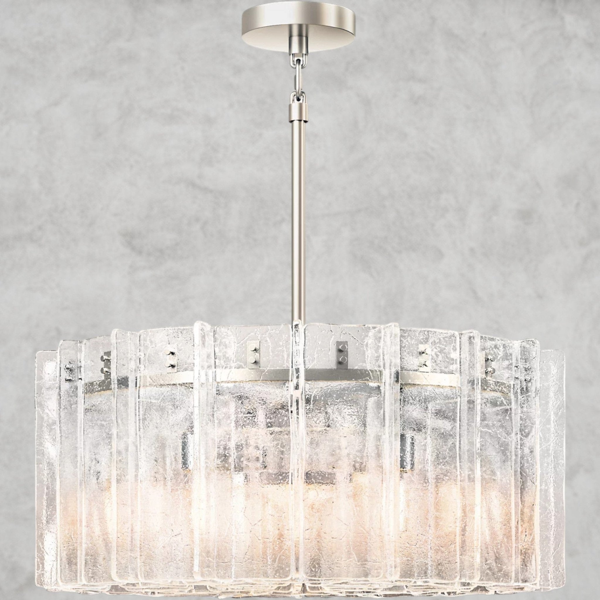 Lattlcy Clear Glass Round Chandelier 37", 48" - fovolighting
