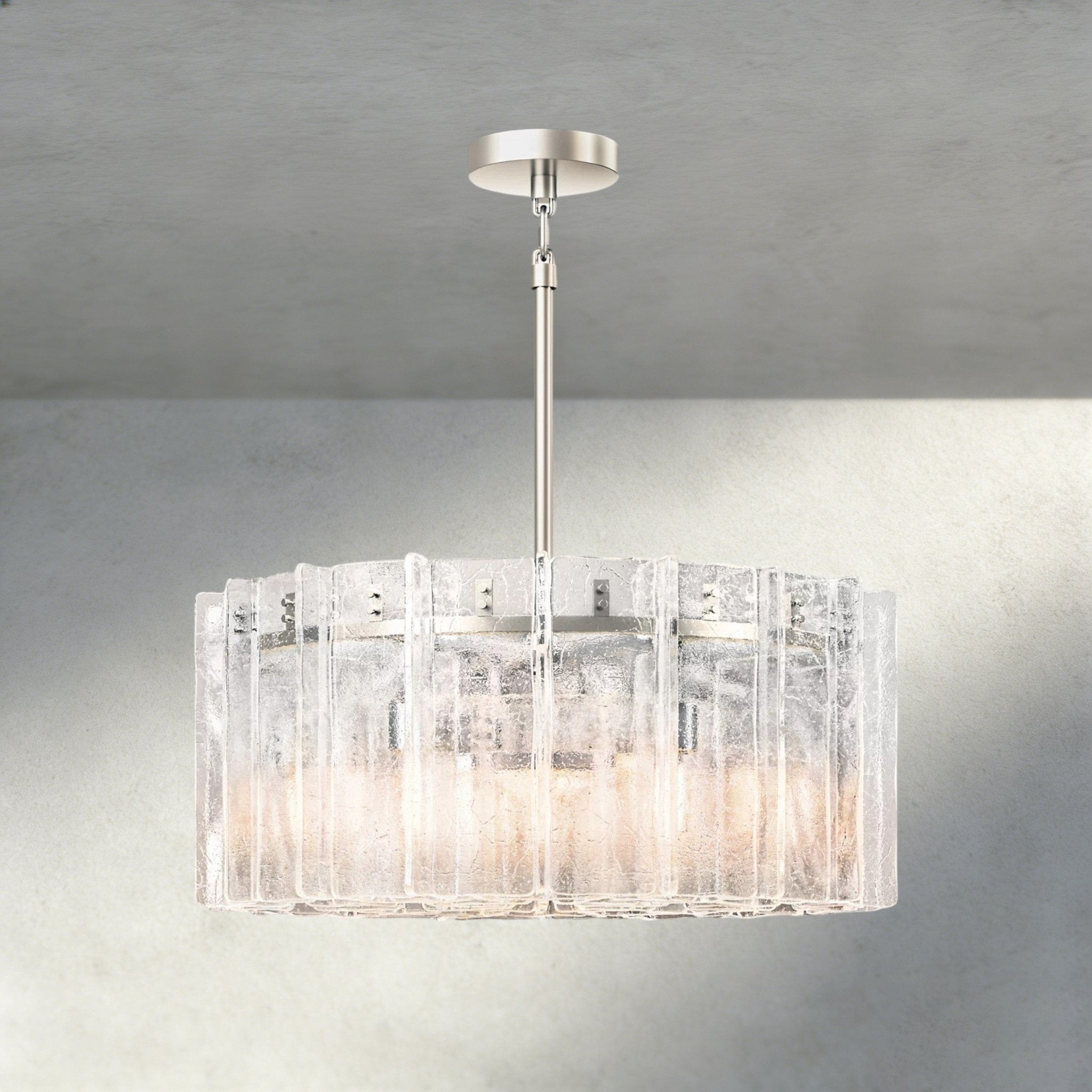 Lattlcy Clear Glass Round Chandelier 37", 48" - fovolighting