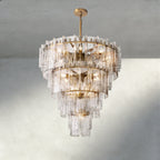 Lattlcy Clear Glass Tiered Round Chandelier 36", 47" - fovolighting