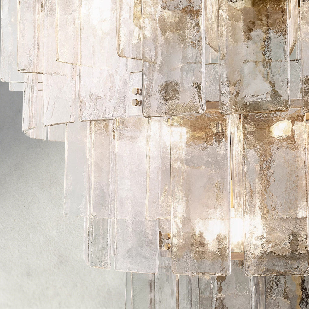 Lattlcy Clear Glass Tiered Round Chandelier 36", 47" - fovolighting