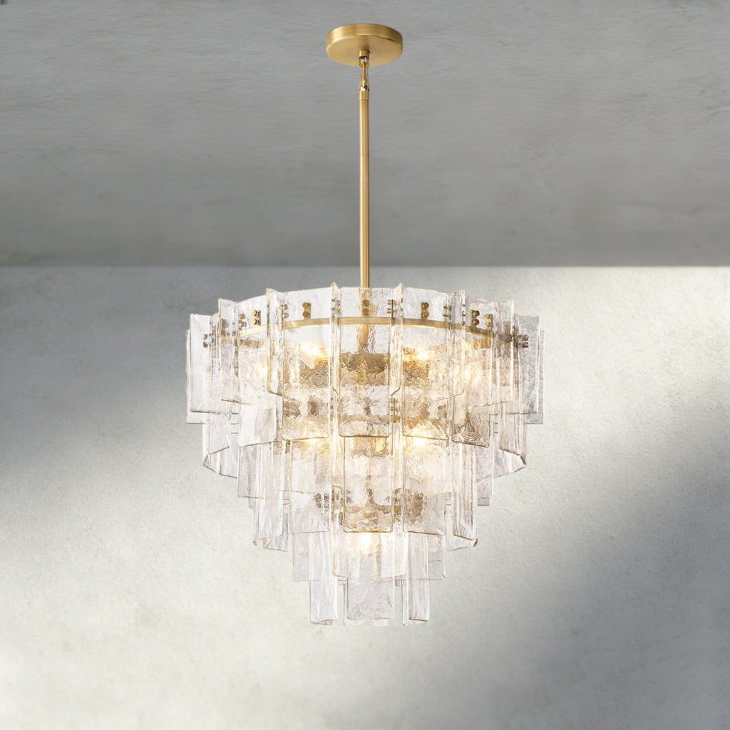 Lattlcy Clear Glass Tiered Round Chandelier 36", 47" - fovolighting