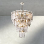 Lattlcy Clear Glass Tiered Round Chandelier 36", 47" - fovolighting