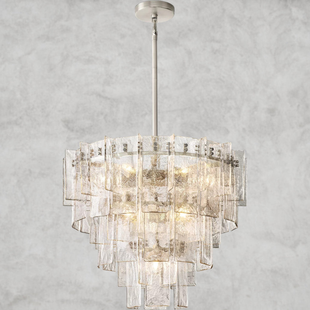 Lattlcy Clear Glass Tiered Round Chandelier 36", 47" - fovolighting