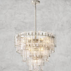 Lattlcy Clear Glass Tiered Round Chandelier 36", 47" - fovolighting