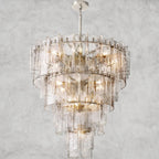Lattlcy Clear Glass Tiered Round Chandelier 36", 47" - fovolighting