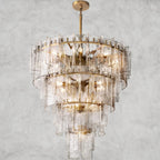 Lattlcy Clear Glass Tiered Round Chandelier 36", 47" - fovolighting