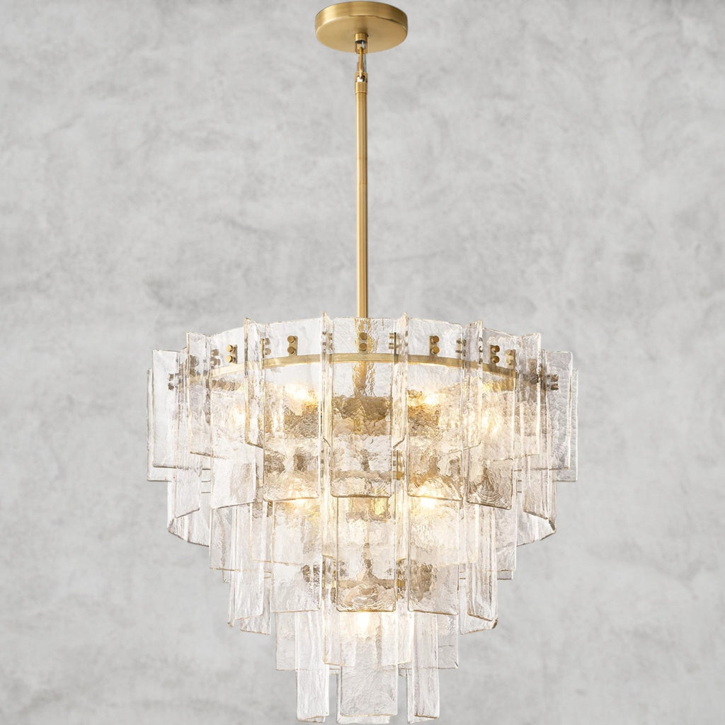 Lattlcy Clear Glass Tiered Round Chandelier 36", 47" - fovolighting