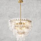 Lattlcy Clear Glass Tiered Round Chandelier 36", 47" - fovolighting