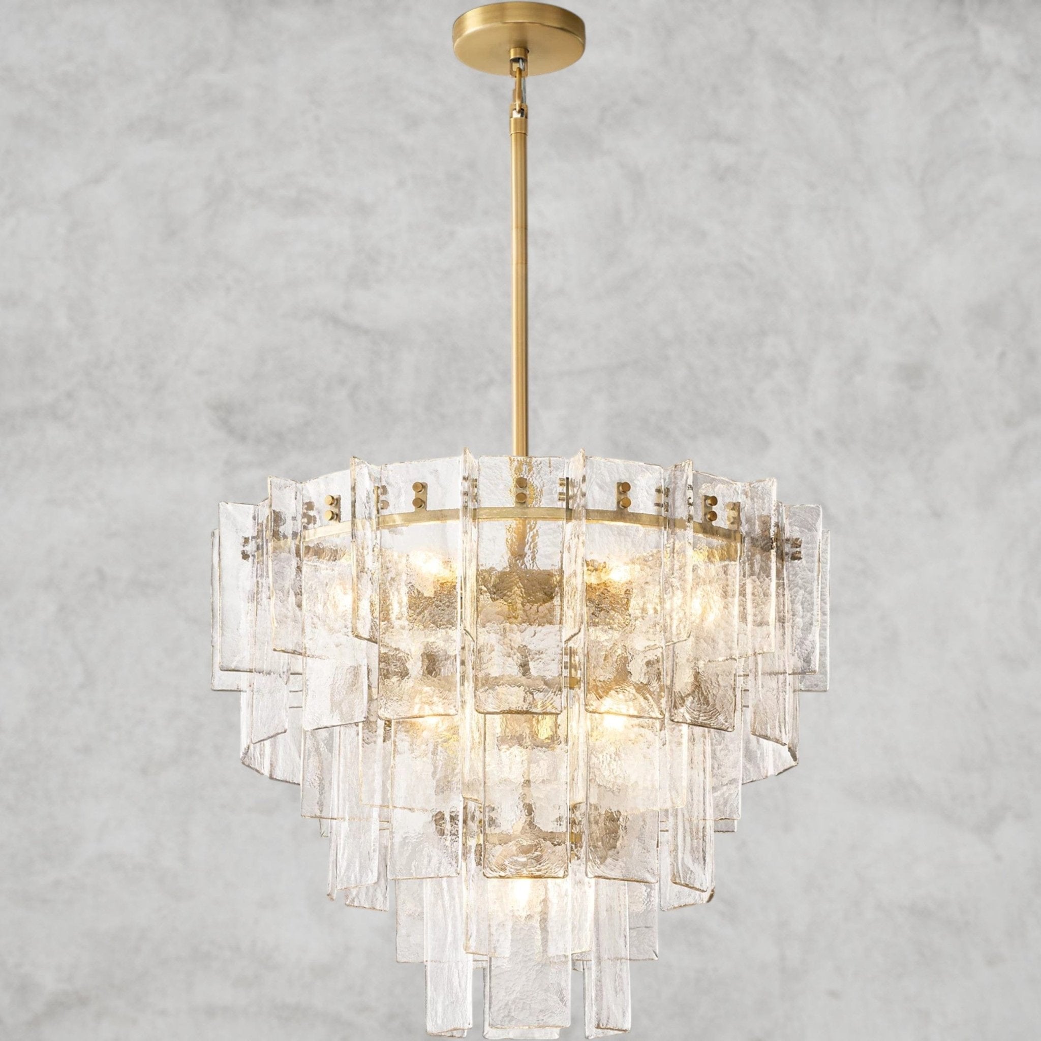 Lattlcy Clear Glass Tiered Round Chandelier 36", 47" - fovolighting