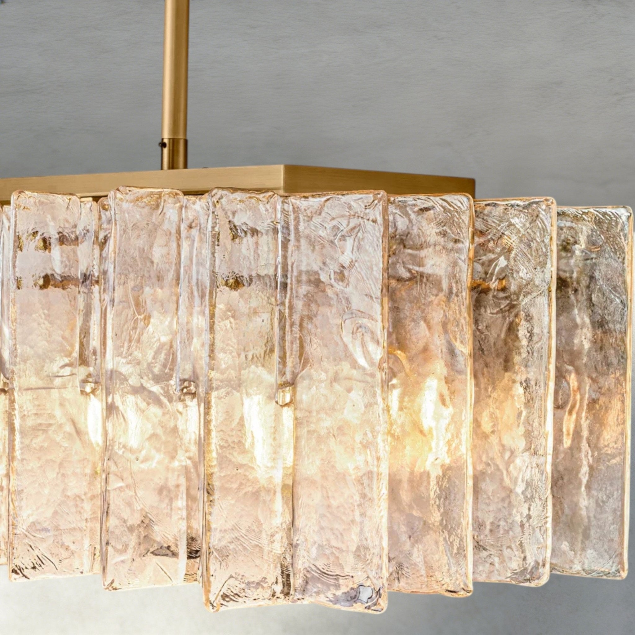 Lattlcy Smoke Glass Linear Chandelier 49", 67" - fovolighting