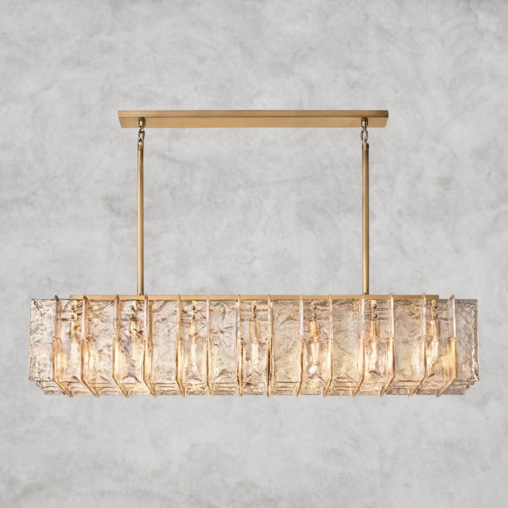 Lattlcy Smoke Glass Linear Chandelier 49", 67" - fovolighting