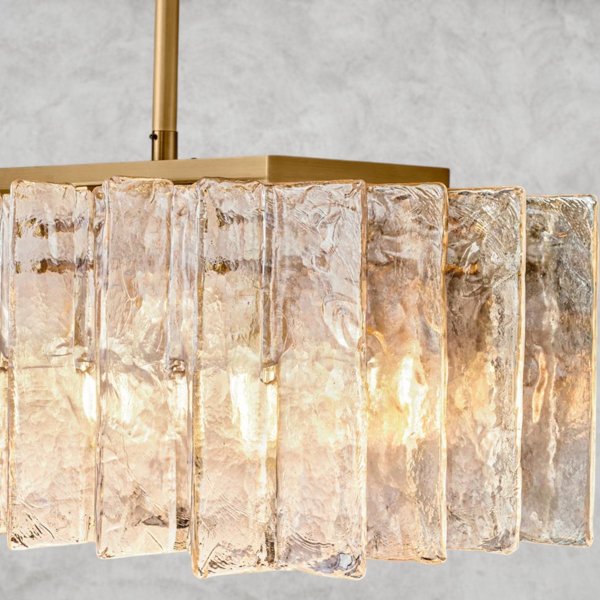 Lattlcy Smoke Glass Linear Chandelier 49", 67" - fovolighting