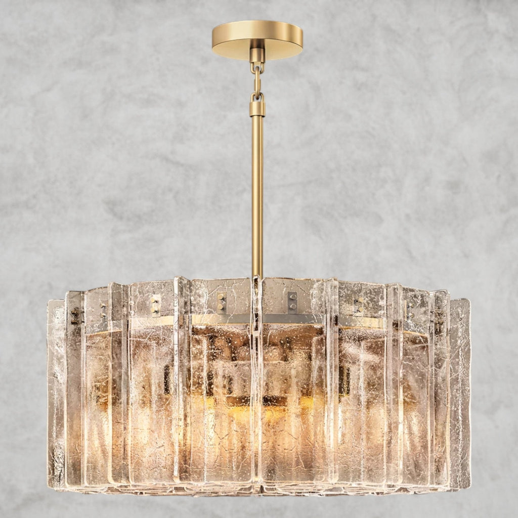Lattlcy Smoke Glass Round Chandelier 37", 48" - fovolighting
