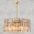 Lattlcy Smoke Glass Round Chandelier 37", 48" - fovolighting