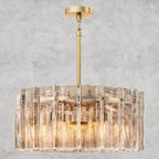 Lattlcy Smoke Glass Round Chandelier 37", 48" - fovolighting