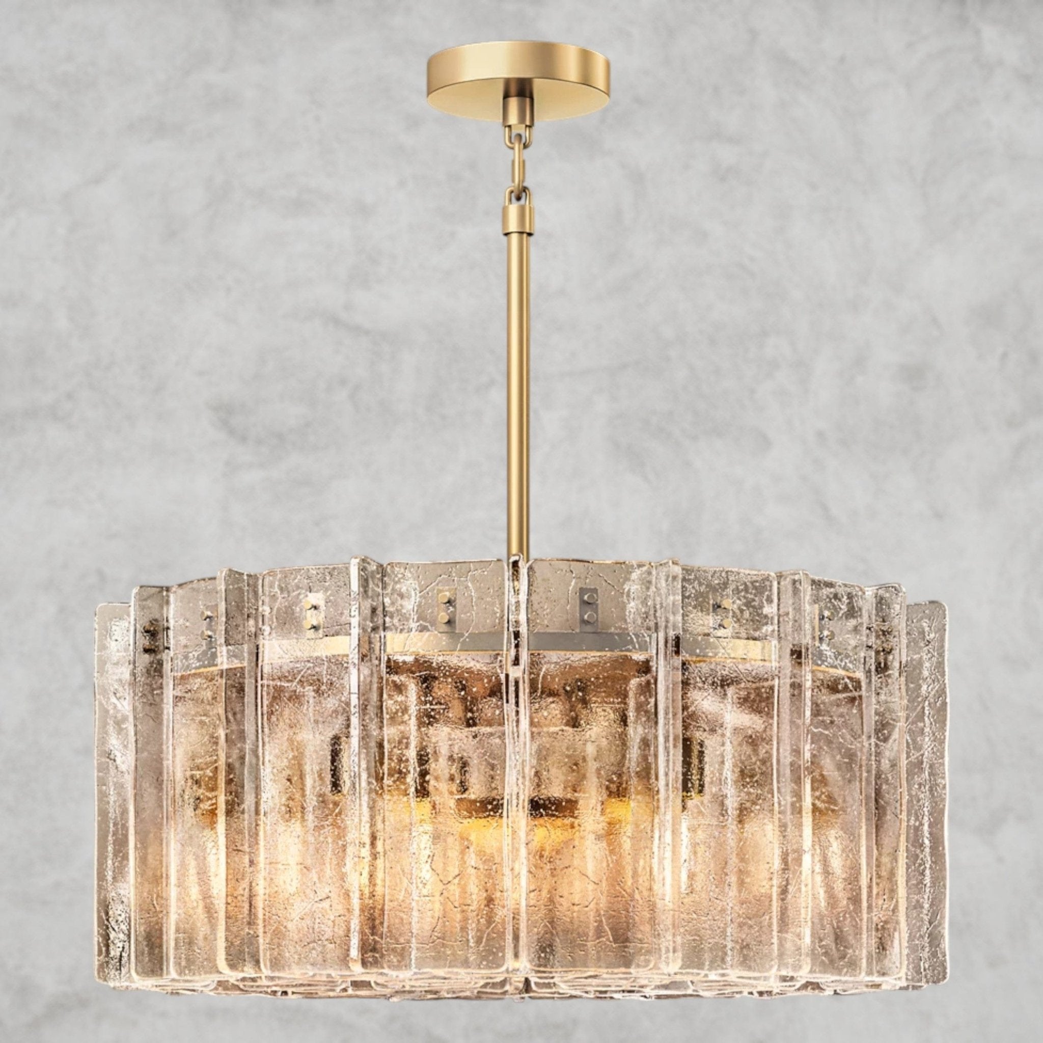 Lattlcy Smoke Glass Round Chandelier 37", 48" - fovolighting