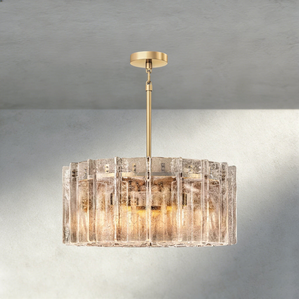 Lattlcy Smoke Glass Round Chandelier 37", 48" - fovolighting