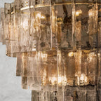 Lattlcy Smoke Glass Tiered Round Chandelier 36", 47" - fovolighting