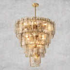 Lattlcy Smoke Glass Tiered Round Chandelier 36", 47" - fovolighting