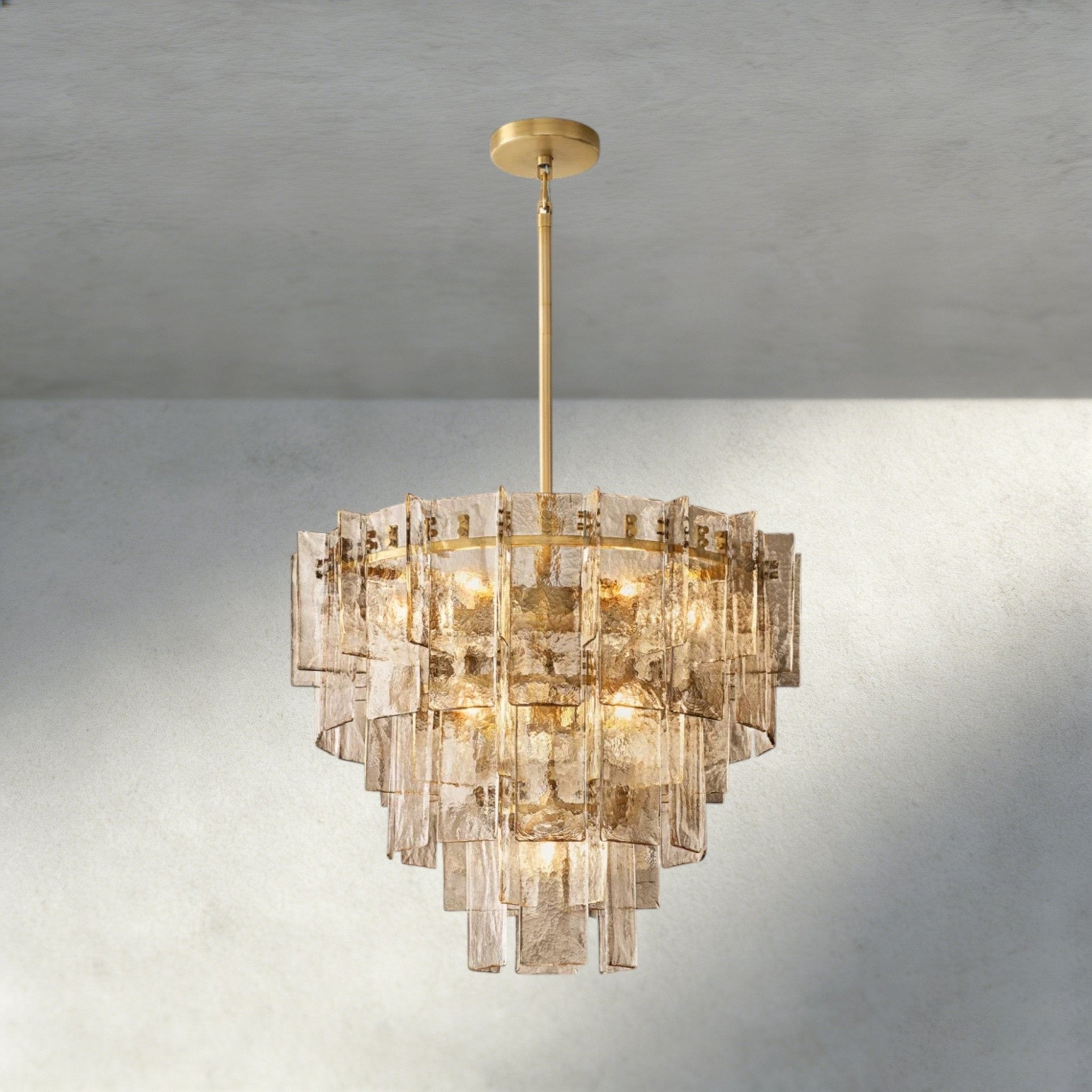 Lattlcy Smoke Glass Tiered Round Chandelier 36", 47" - fovolighting