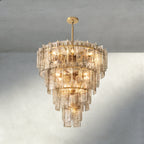 Lattlcy Smoke Glass Tiered Round Chandelier 36", 47" - fovolighting