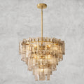 Lattlcy Smoke Glass Tiered Round Chandelier 36", 47" - fovolighting