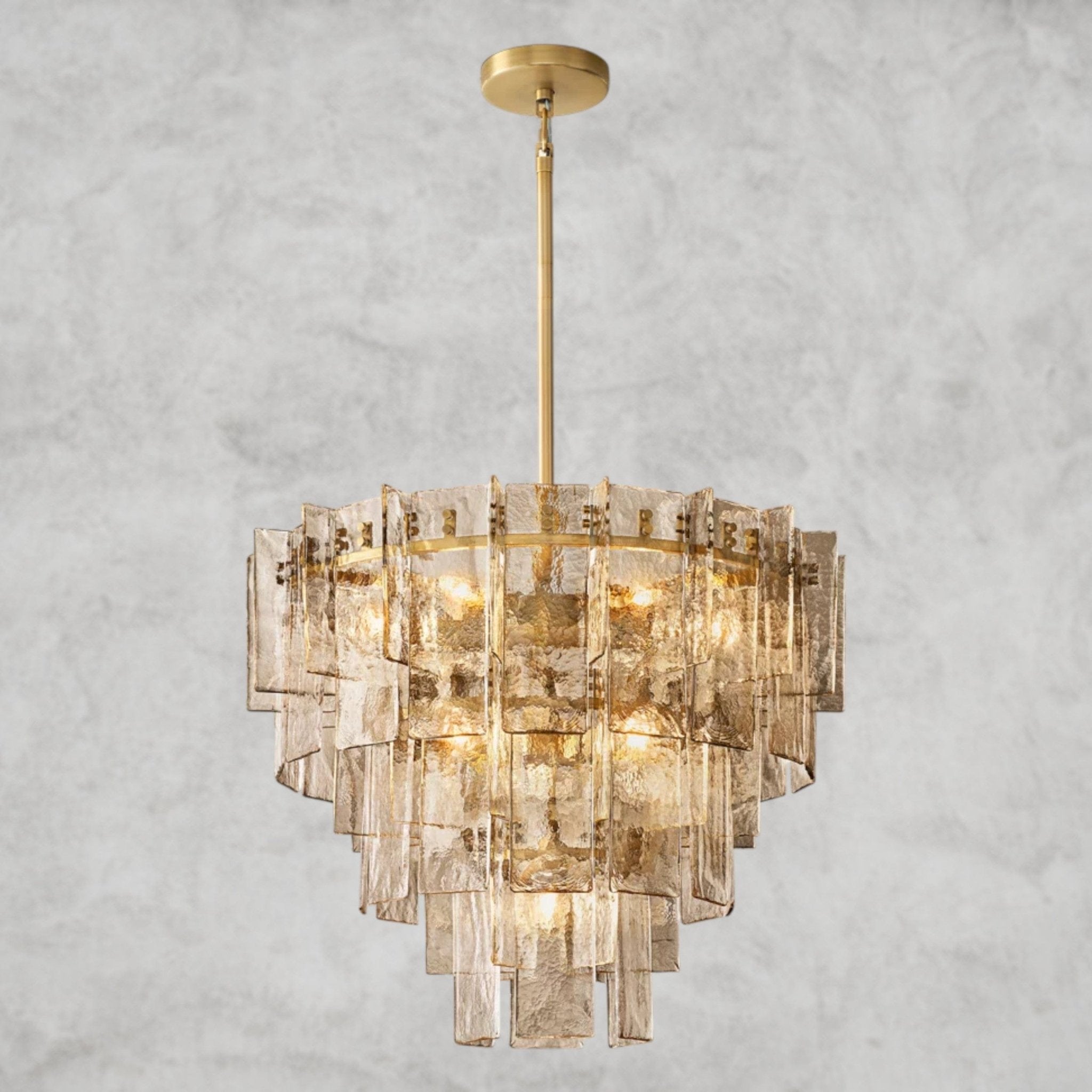 Lattlcy Smoke Glass Tiered Round Chandelier 36", 47" - fovolighting