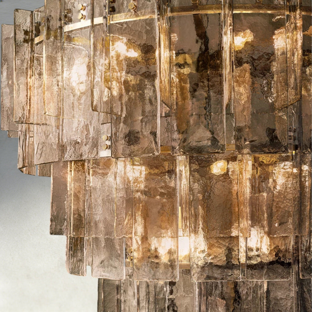 Lattlcy Smoke Glass Tiered Round Chandelier 36", 47" - fovolighting