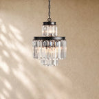 Leylend Tiered Round Chandelier Lighting - 6-Light 15’’ / Matte Black