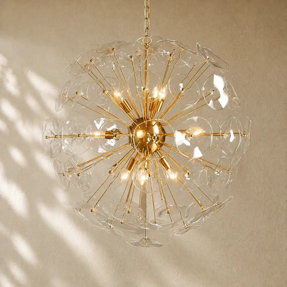 Lili Round Chandelier - Brass / 10 Light